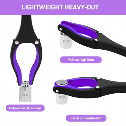 Grabber Reacher Tool - 32” Reacher Grabber Tool with Strong Magnetic and Swivel Head - Heavy Duty Pick Up Stick Grabbers for Seniors, Trash, Surgery Recovery Must Haves Gifts(Purple) - size: Purple(Pack of 1)