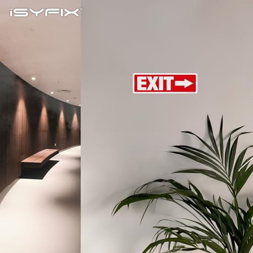 iSYFIX Exit Signs 2 Pack 12x4 Inch with Directional Right Arrows - color: Metal Right, size: 2 Pk 12x4