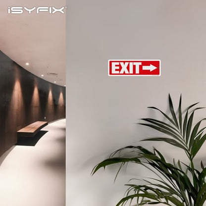 iSYFIX Exit Signs 2 Pack 12x4 Inch with Directional Right Arrows - color: Metal Right, size: 2 Pk 12x4