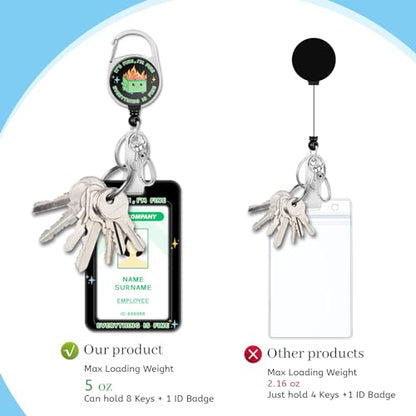 Hancynir Dumpster on Fire Lanyards for Id Badges with Retractable Reel Clip - color: Dumpster on Fire Green