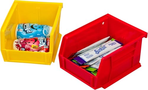 Akro-Mils 30210 AkroBins Plastic Storage Bins, 5"x4"x3", Red, 24-Pack - color: Red
