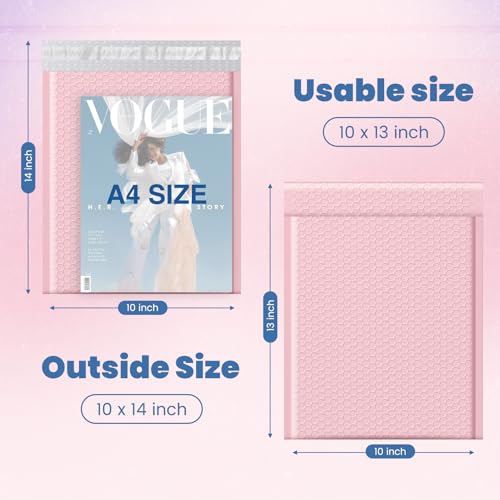 Fuxury Bubble Mailers Bulk 10x13 Inch Light Pink 500 Pack - color: Light Pink, size: 10x13" 500PC