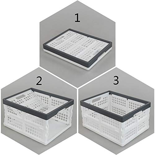 Teyyvn 4-Pack Collapsible Milk Crates, 15L Plastic Stackable Storage Bins - size: 15 L, style: collapsible crate