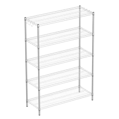Guan River 5-Shelf Heavy Duty Wire Shelving,Chrome,48" L x 18" W x 72" H - color: Chrome, size: 48"L x 18"W x 72"H