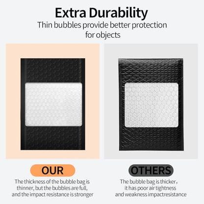 4×8" Inch Bubble Mailers 100 Pack Small Bubble Mailers Waterproof Padded Envelopes Self Seal Adhesive Shipping Bags for Mailing Cards Jewelry Makeup and Small Business Packaging - color: black, size: 4*7 100pc
