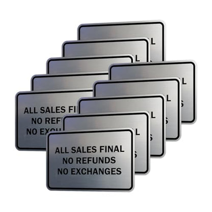 Signs ByLITA Classic Framed All Sales Final Sign (Brushed Silver) - X-Large 10 Pack - color: Brushed Silver, size: X-Large (7" x 10") 10 Pack