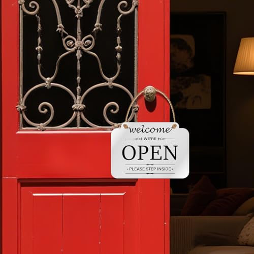 Open Closed Sign for Business, Double-Sided Acrylic, 11 × 7 Inches - color: White