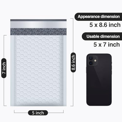 UCGOU Bubble Mailers 5x8.6" Usable Size 5x7" Padded Envelopes White 50 Pack - color: White, size: 5x8.6" 50PC