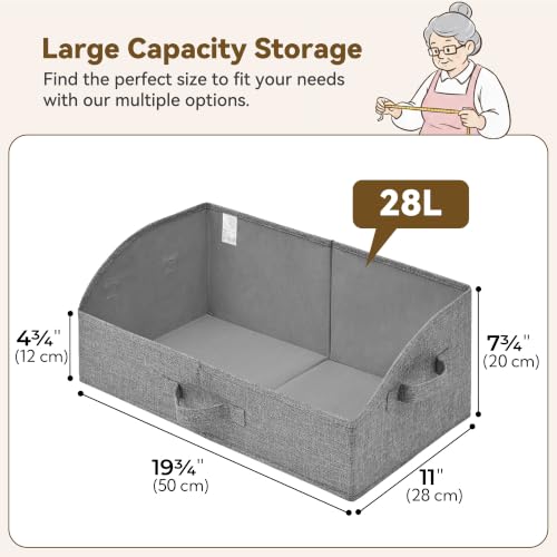 GRANNY SAYS Trapezoid Closet Storage Bins, Large, Dark Gray, 3-Pack - color: Dark Gray, size: 19¾"L x 11"W x 7¾"H