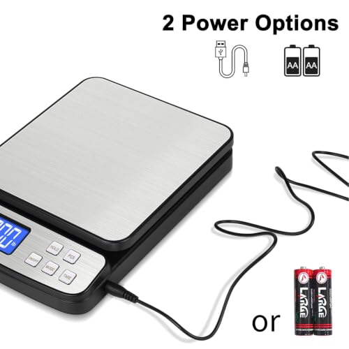 Fuzion Digital Shipping Postal Scale 90lb x 0.1oz, Stainless Steel Platform - color: Stainless Steel