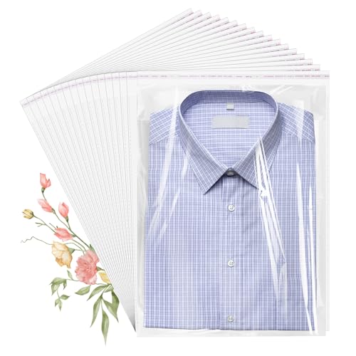 100 Pack 12x15" Clear Cellophane Bags for Shirts, Gift Wrapping, Artwork - size: 12x15 Inch