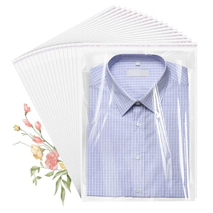 100 Pack 12x15" Clear Cellophane Bags for Shirts, Gift Wrapping, Artwork - size: 12x15 Inch