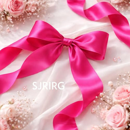1-1/2 Inch Magenta Satin Ribbon 50 Yards Single Face Polyester - color: Magenta, size: 1-1/2 inch
