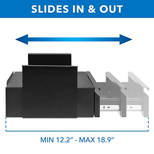 Mount-It! Under Desk Pull-Out Drawer with Shelf, Steel, 20.2 in, 11 lb Cap - size: Tall