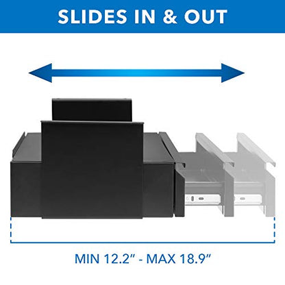 Mount-It! Under Desk Pull-Out Drawer with Shelf, Steel, 20.2 in, 11 lb Cap - size: Tall
