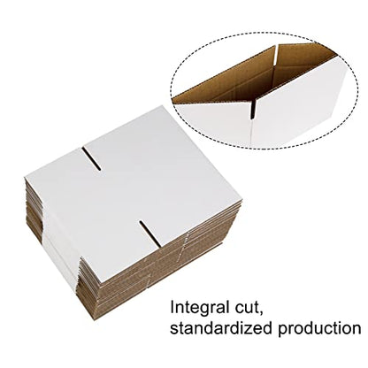 SUNLPH White Shipping Boxes 6x4x4 Inches Small Corrugated Cardboard Boxes, 25 Pack - size: 6 x 4 x 4