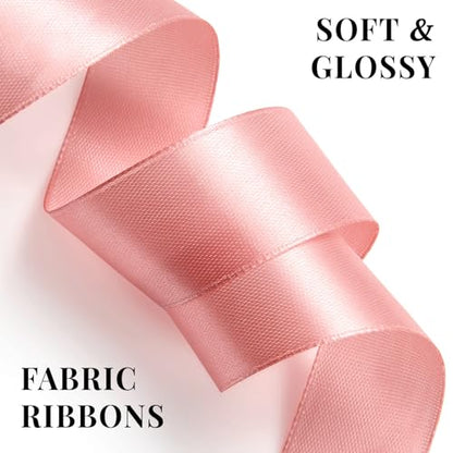 Rose Gold Satin Ribbon 1 Inch x 100 Yards - color: Rose Gold