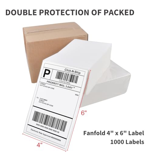 LLIKED 1000 4x6 Thermal Shipping Labels, Perforated, Commercial Grade - size: 1000 Labels