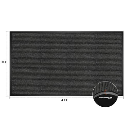 Indoor Outdoor Door Mat Muddy Dirt Resist Front Door Mat 3x4FT - size: 3' x 3'11" (Rectangular)
