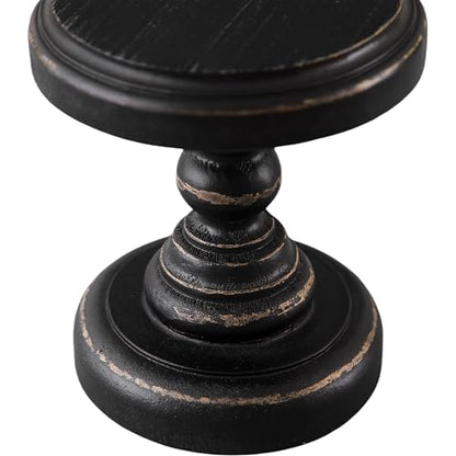 SOFE Black Wood Display Riser, Rustic Small Pedestal Stand/Planter Stands - color: Black