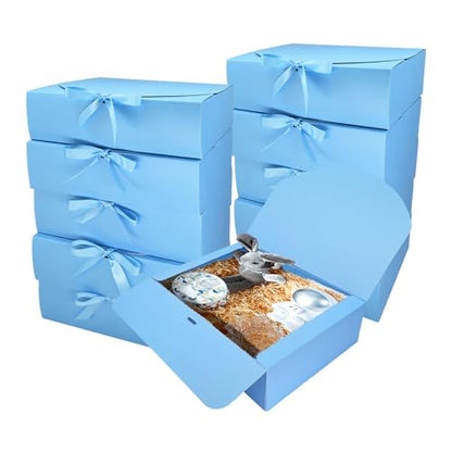 BoShahai 10 PCS Blue Gift Boxes with Lids, Proposal Box 10.6x7.8x3.1 Inch - color: Blue, size: 10.6x7.8x3.1 Inch