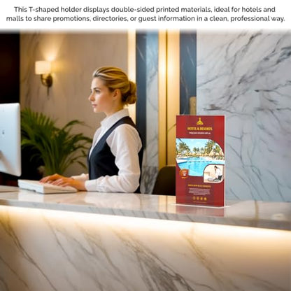 Marketing Holders 6 Pack Acrylic Sign Holder for 11" x 17" Literature Double Sided Stand Up Frame Clear Bottom Loading Tabletop Graphic Image Display for Libraries Schools and Retail Stores - size: 11"W x 17"H Bottom Load