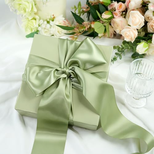 Sage Green Double-Faced Satin Ribbon, 3 Inch x 10 Yards - color: Sage 01