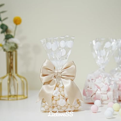 Pre-Tied Champagne Gold Bows with Twist Ties 3.5 Inch, 24 Pack - color: Champagne