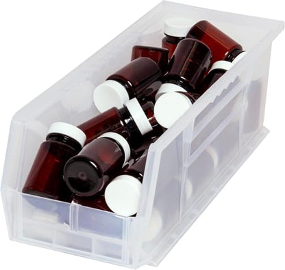 Akro-Mils 30234 AkroBins Plastic Storage Bins, 15"x5"x5", Clear, 12-Pack - color: Clear