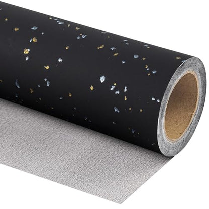 WRAPAHOLIC 30 Inch Black Wrapping Paper Roll - 30 Inch x 16.5 Feet - Black Gold Design with Silky Touch Perfect for Birthday, Holiday, Wedding, Baby Shower - color: Black, size: 30 inch x 16.5 feet