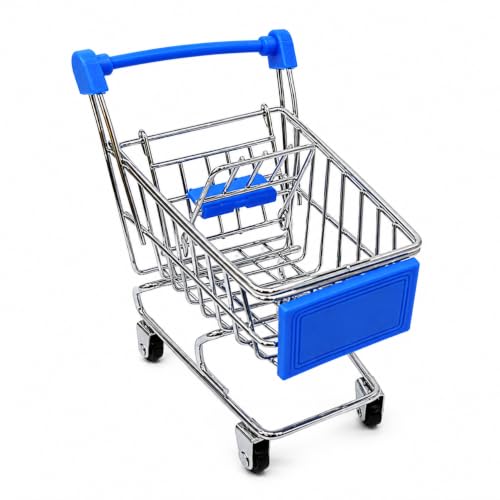 Bonka Bird Toys 2297 Mini Shopping Cart Steel Bird Toy for Small Birds - color: Light Blue