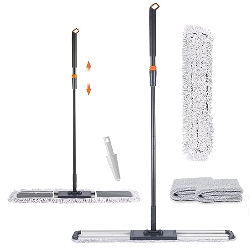 Large Dust Mop Wet Mop with 36 inch Mop Cloth for Commercial Industrial Use - size: 36 inches