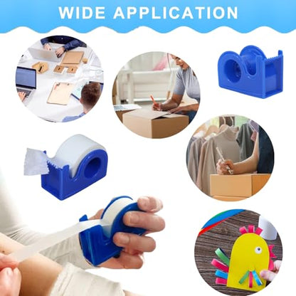 Mini Tape Cutter Portable Tape Dispenser, Blue, 6 PCS