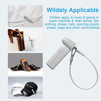 250Pcs 58Khz AM Security Clothing Tags Grey Retails EAS Clothes Tag with 250 Pins and 100 Lanyards - style: 250 Gray Tags + 100 Lanyards