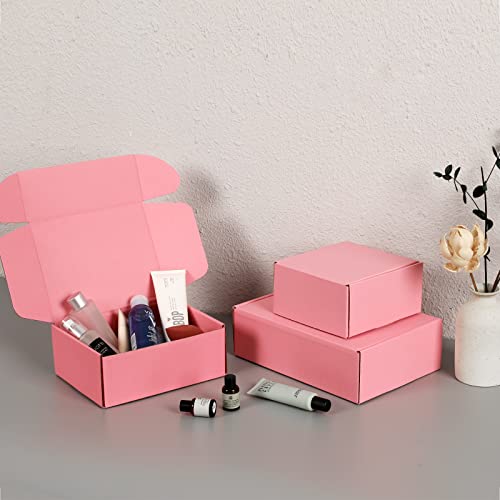 7x5x2 inch Pink Shipping Boxes for Small Business- Set of 25 - color: Pink, size: 7x5x2