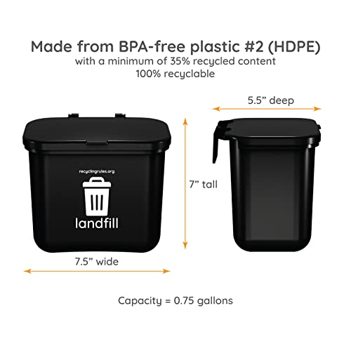 Hanging Wastebasket for Trash - size: Qty 1 Landfill