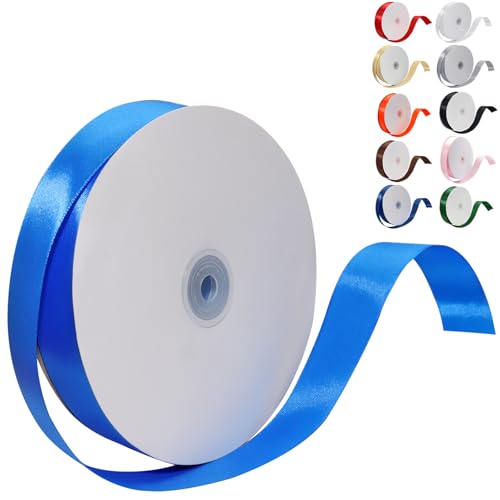 Royal Blue Satin Ribbon 1 Inch 100 Yards, for Wedding Gift Wrapping - color: Royal Blue