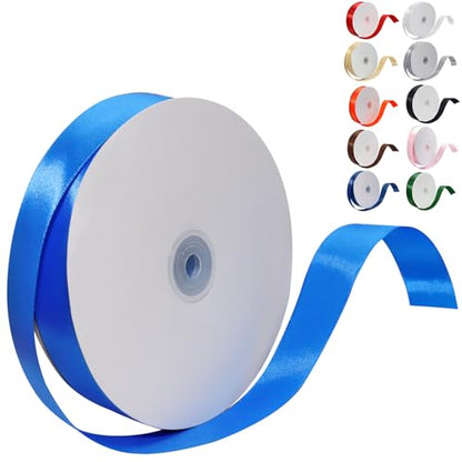 Royal Blue Satin Ribbon 1 Inch 100 Yards, for Wedding Gift Wrapping - color: Royal Blue