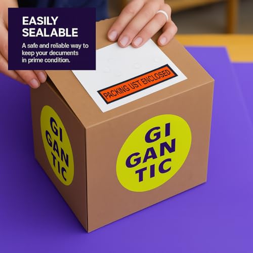 Packing List Enclosed Envelopes – 4.5" x 5.5" Short Side Opening – Self-Adhesive Clear or Printed Options – Multiple Pack Sizes (Print - PLE, 500) - style: Print - PLE