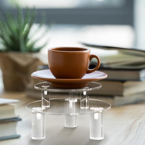 Lineshading 3 Pcs Round Acrylic Riser, Clear Round Display Stands - size: 5'',6'',8'', style: Round