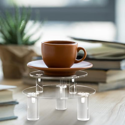 Lineshading 3 Pcs Round Acrylic Riser, Clear Round Display Stands - size: 5'',6'',8'', style: Round