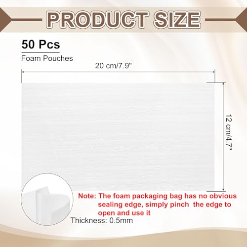 uxcell 50 Pcs Cushion Foam Pouches, 8" x 5" Cushioning Packing Supplies Cushioning Foam Padding Sheets for Moving and Packaging Dishes, China, Books, Photo Frame - size: 20 x 12 cm/7.9 x 4.7 inches