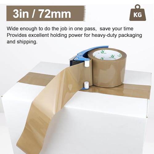BOMEI PACK Brown Packing Tape 3 inch Wide, 12Rolls Heavy Duty Brown Packing Tape Refills Rolls for Moving Boxes, Shipping and Storage, 2.7 Mil x 60 Yards - size: 2.7mil x 60yds