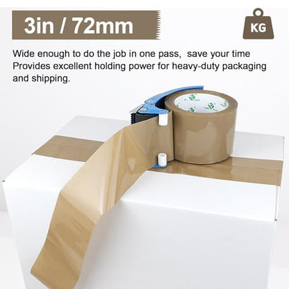 BOMEI PACK Brown Packing Tape 3 inch Wide, 12Rolls Heavy Duty Brown Packing Tape Refills Rolls for Moving Boxes, Shipping and Storage, 2.7 Mil x 60 Yards - size: 2.7mil x 60yds