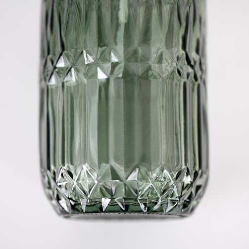18 oz Dark Green Glass Soap Dispenser with Black Rustproof Pump - color: Dark Green