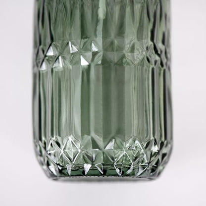 18 oz Dark Green Glass Soap Dispenser with Black Rustproof Pump - color: Dark Green