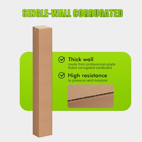 10 Pcs 4x4x48 Inch Tall Corrugated Cardboard Boxes, 4"L x 4"W x 48"H Golf Club Shipping Boxes - Shipping, Moving, Packaging, Mailing, Storage Box for Home or Business - size: 4x4x48 Inch