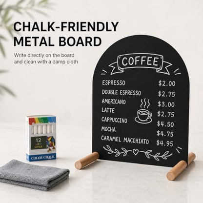 Tabletop Menu Display Stand with Magnetic Letters and Writable Board - size: A4 Horizontal (13 × 7.9 in)
