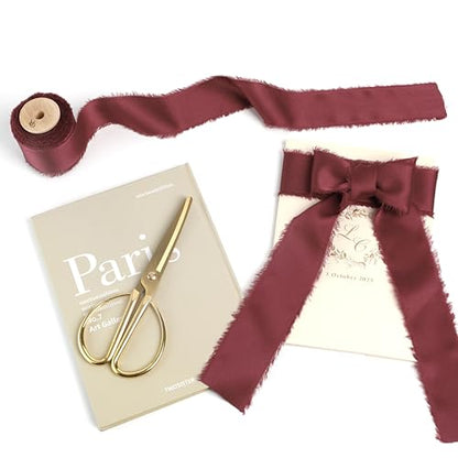 Silk Satin Ribbon 1-1/2 Inch x 30 Yards Burgundy Dark Red - color: Burgundy Red