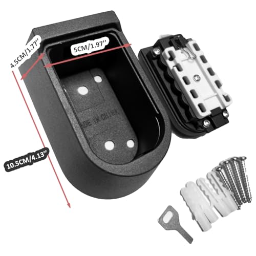 Key Lock Box for Outside Wall Mount, Waterproof Spare Key Storage Box, 10-digits Combination Lockbox Push Button Key Keeper Box for Home Indoor & Outdoor Realtors Landlord Property Management